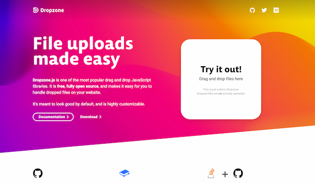 Screenshot of dropzone.dev